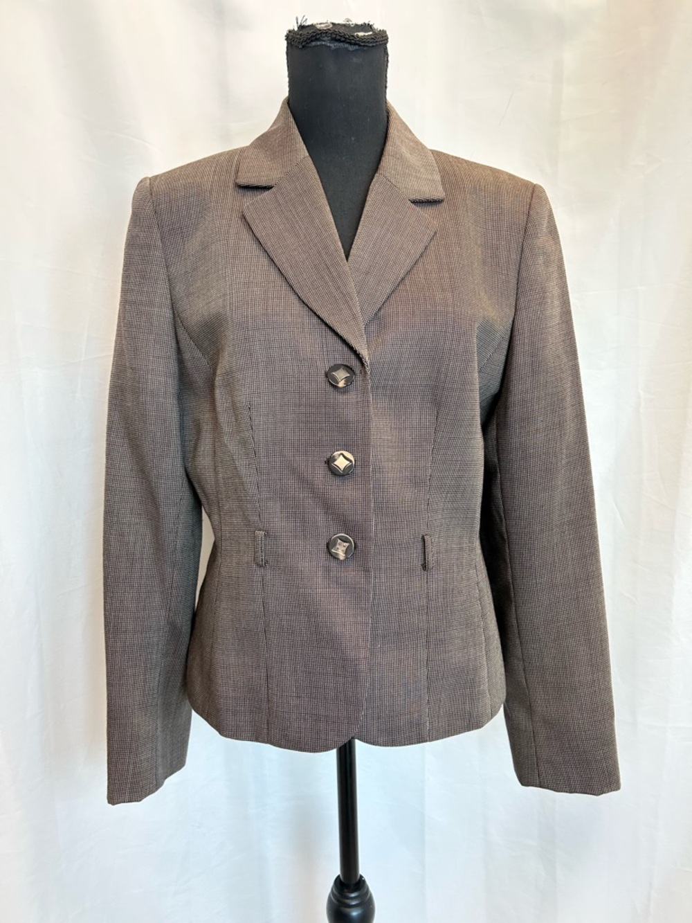 Tahari Arthur S. Levine brown wool blazer jacket Sz 10